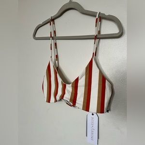 Boys + Arrows striped bikini top brand new, size medium